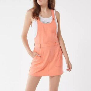 NWT Urban Outfitters Kingston Skirtall Overall Pink Rose Orange Summer Sz 4
